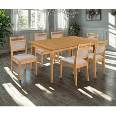 Imagem de Refinatto, Mesa 1.60 + 6 cadeiras Madeira Maçica Sala Luxo - Refinatto