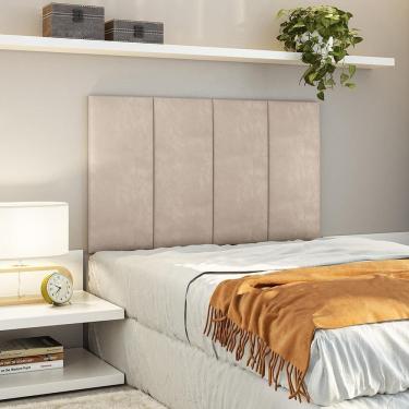 Imagem de Cabeceira Almofadada Grazy - 90cm Suspensa Suede Mdf Pérola - Movelove Pérola