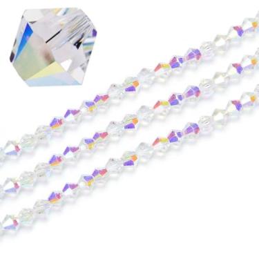 Imagem de 10 fios de cristal bicone facetado tcheco 8 mm contas soltas de cristal AB (360-380 peças) para fabricação de joias CCB802