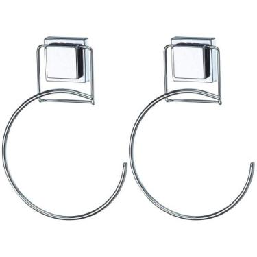 Imagem de Kit 2 Toalheiro Argola Com Ventosas Porta Toalha Banheiro - Arthi