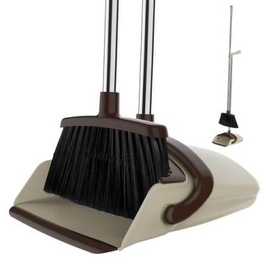 Imagem de Conjunto de vassouras e pá de lixo EZKEY Long Handle para escritório d