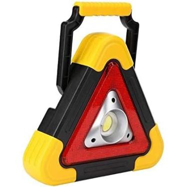 Imagem de Triângulo de Sinalização de Emergência LED, Portátil, Amarelo e Vermelho