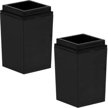 Imagem de Kit 2 Porta Escova de Dentes sem Tampa Banheiro Lavabo Pasta de Dente Acessórios Organização Modelo Vertical Material Resistente