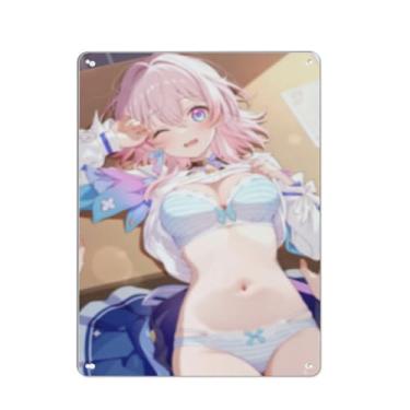 Imagem de Anime Sexy Bikini Hot Girl Pinup Girl Metal Tin Sign Wall Art Poster Decor for Home Bar Club Bedroom Bathroom Man Cave Otaku 30,5 x 40,6 cm, AN092