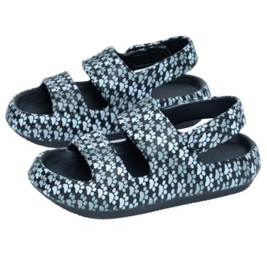 Imagem de Sandália com estampa de pata, tira nas costas, com velcro ajustável, sola EVA, secagem rápida, adequada à água, sapatos de caminhada para mulheres, casual, verão, Personalizado, 38