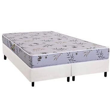 Imagem de Conjunto Box Queen: Colchão Espuma Herval D28 St. Louis + Base CRC Corano White (158x198)