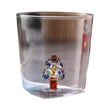 Imagem de Caneca De Vidro 3D De Natal 300ml Para Café E Vinho, Presente De Decor
