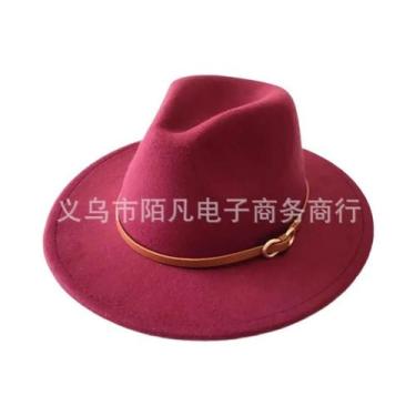 Imagem de Chapéu Feminino De Feltro De Lã Para Outono/Inverno Com Fivela Estilo 