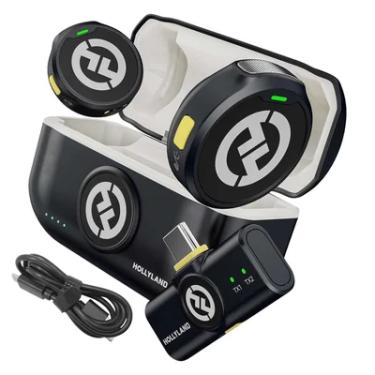 Imagem de Hollyland Lark M2 Duo USB-C Microfone Lapela Sem Fio Profissional 2TX+1RX 48kHz 85mAh 300m