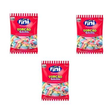 Imagem de Kit 3 MARSHMALLOWS Torção Colorido recheado 250G FINI