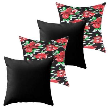 Imagem de Kit 4 Capa de Almofada 40 x 40 Malha com Zíper Lisa e Estampada - Amet