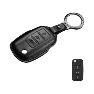 Imagem de Capa De Chave De Couro Para VW Volkswagen Polo Golf Passat Beetle Tigu
