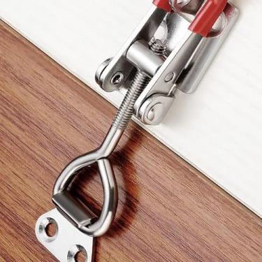 Imagem de Braçadeira de alternância 4001 4 peças, trava resistente de aço inoxidável 304 para marcenaria e metalúrgica, trava de tração de liberação rápida ajustável, capacidade de 113 kg, grampos de alavanca