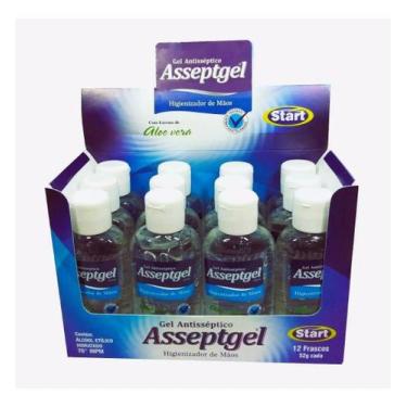 Imagem de Alcool Gel Pequeno 52g Kit Com 12un Com Aloe Vera Start