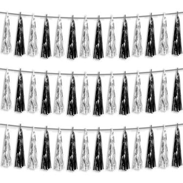 Imagem de Banner Tassel Streamers Hysilla Black Silver Foil 9m