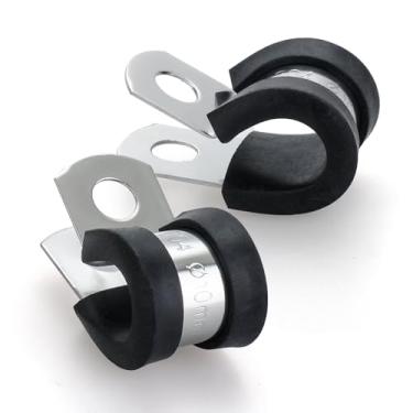 Imagem de 30 braçadeiras de cabo de aço inoxidável 304 de 5/20.3 cm com almofada revestida de borracha – braçadeiras de fio isoladas para instalação automotiva, tubulação, tubo, mangueira, linhas e cabos (DN 16
