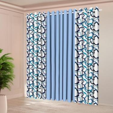 Imagem de Cortina Florata Decorativa, 5,00m x 2,20m, Estampada Floral, 2 Folhas, Poliéster, para Sala, Quarto, Escritório (MONTREAL)