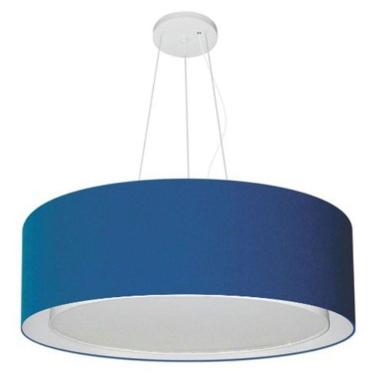Imagem de Lustre Pendente Cilíndrico Duplo Vivare Md-4126 Cúpula Em Tecido 80x30cm - Bivolt Azul-marinho 127/220v