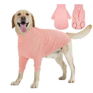 Imagem de ROZKITCH Camisa de cachorro 2GG para cães grandes, masculina, menina, leve, com orifício para trela, macacão macio para uso interno e externo, uso diário para Golden Retriever, pastor alemão, rosa