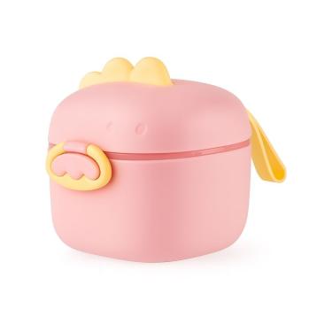 Imagem de Dosador De Leite Em Pó Para Mamadeira Com Colher, Nivelador E Tampa Vedada – Portátil E Livre De Bpa Rosa