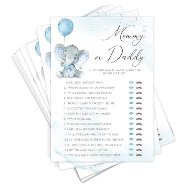 Imagem de 30 jogos de chá de bebê Guess Who Mommy or Daddy - Atividades divertidas de jogos de chá de bebê para meninos ou meninas - gênero neutro - Elefante