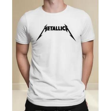 Imagem de Camiseta Camisa Algodão Feminina Masculina Adulto Banda Metallica Rock