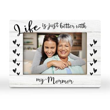 Imagem de CGBHW Porta-retrato Mormor Presentes, Grandmother Memaw, presentes de netos, netos, melhor presente de avó de todos os tempos, para meme Mamaw, porta-retrato feminino, 10 x 15 cm, horizontal para