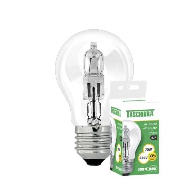 Imagem de Kit 5 Lâmpadas Halógena Taschibra A55 70w E27 2700k 220v