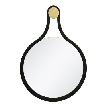Imagem de Espelho Emoldurado Mali Preto 75X53Cm Redondo