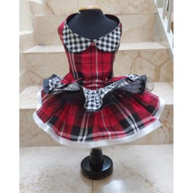 Imagem de Vestido Pet Festa Junina Xadrez Luxuoso - Tamanho P