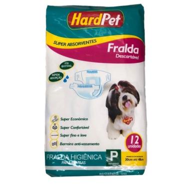 Imagem de Fralda Higiênica Hard Pet Cães Fêmeas 12 Unidades Tamanho P