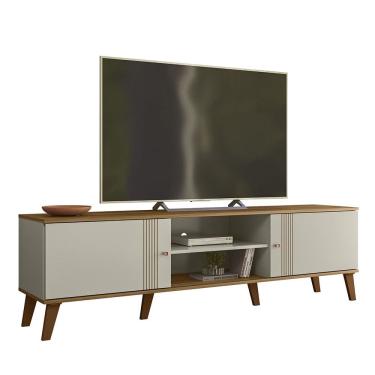 Imagem de Rack Bancada Para TV 75 Pol 180 cm Denv Off White Nature PLLA