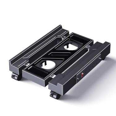 Imagem de Suporte ajustável para torre de computador com estação de carregamento, suporte ventilado de PC para chão, suporte de CPU móvel com 4 rodas giratórias para a maioria das torres de PC, suporte de CPU