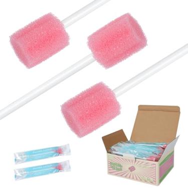 Imagem de Cotonetes de higiene bucal 50 peças, cotonetes de boca com proteção de gengiva para idosos, embalados individualmente