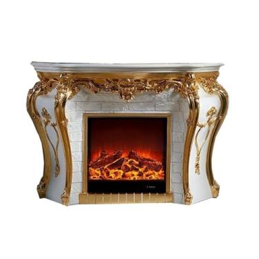 Imagem de Lareira Decorativa Lareira decorativa de 57" com manto retrô americano, lareira elétrica autônoma chama realista LED