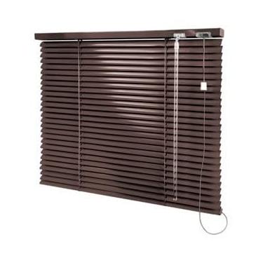 Imagem de Cortina Persiana Horizontal 25mm de Alumínio Marrom para Cozinha, Sala, Banheiro, Escritório. (ESQUERDA,1,00L X 1,20A)