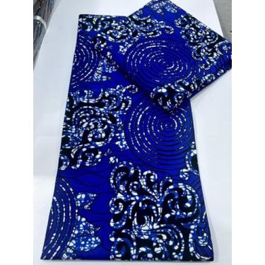 Imagem de Tecido africano 100% algodão Ankara Print Fabric 6 jardas para vestido de festa (214)