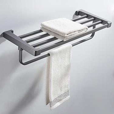 Imagem de Kit de acessórios de banho kit de acessórios de banheiro de cobre, barra de toalha de banheiro cinza, suporte de toalha, acessórios de banheiro montados na parede (cor: suporte de toalha)