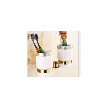 Imagem de Prateleiras De Banheiro Suporte De Papel Higiênico De Latão Sólido De Ouro Zircônio De Luxo, Suporte De Trilho De Barra De Toalha Polida, Anel De Toalha De Base Redonda, Tooth Brush