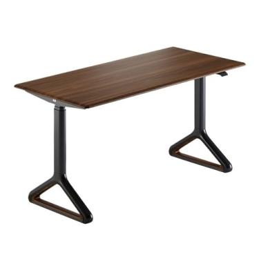 Imagem de Mesa de trabalho elétrica de altura ajustável, mesa de trabalho moderna, mesa de trabalho de madeira, mesa de trabalho (marrom, P)