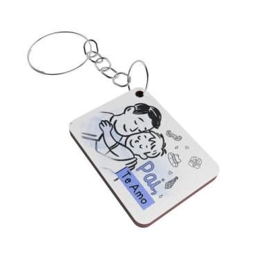 Imagem de Kit 25 Chaveiros para Lembrancinha do Dia dos Pais  MDF Branco - R9 De