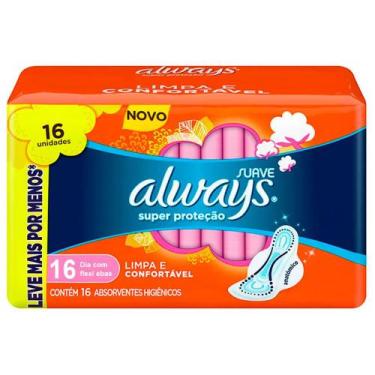 Imagem de Absorvente Always Básico Suave Com Abas Com 16 Unidades