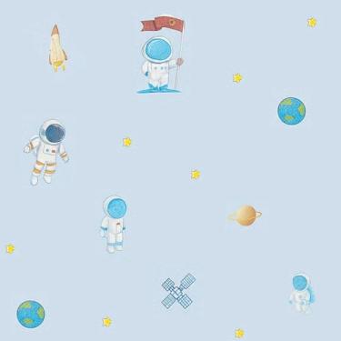 Imagem de Papel de Parede Adesivo Sala Quarto Ripas Madeira Clara Lisa Autocolante 5m x 45cm. (Espacial)