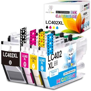 Imagem de Miss Deer Cartuchos de tinta LC402XL de alto rendimento, tinta de substituição para impressora Brother LC402XL LC402, funciona para impressora Brother MFC-J5340DW MFC-J6540DW MFC-J6940DW, pacote com 4