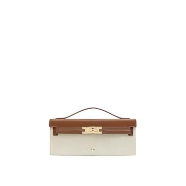 Imagem de JW PEI Bolsa feminina com alça superior estruturada Bria, Lona marrom