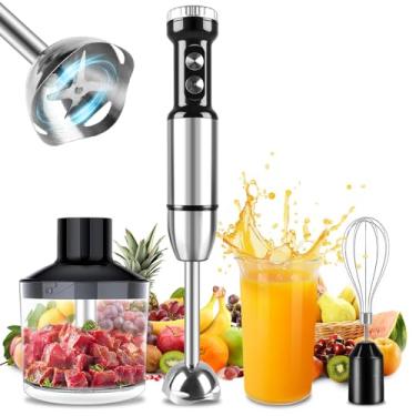 Imagem de Mixer Inox (110 V), Mixer 5 em 1 1000W, Mixêr Inox 110V, Mix 5 em 1, Mixér de Mão, Mix Portatil, Mixêr Misturador Multiuso 5 em 1, 2 Velocidades, 3 Acessórios, 110V, Capacidade 800ml