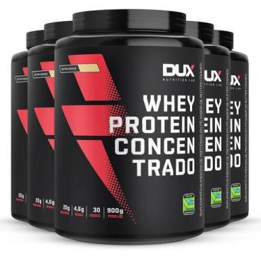Imagem de Kit 5 Whey Protein Concentrado Dux Butter Cookies 900G
