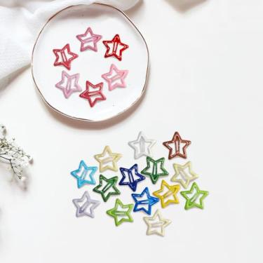 Imagem de 20 clipes de cabelo pentagrama de dopamina, design oco leve, clipe de estrela fofo, acessório de cabelo