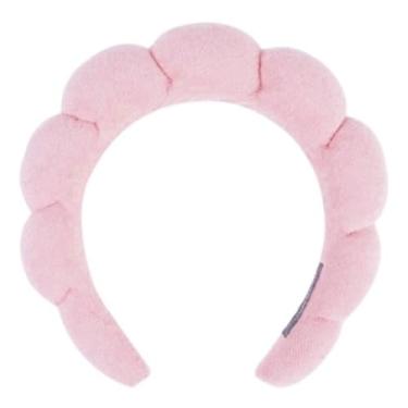 Imagem de Faixa de cabeça para lavar o rosto, esponja, maquiagem, cuidados com a pele, faixa de cabelo felpuda macia para mulheres, meninas, acolchoada, antiderrapante, acessório de cabelo grosso