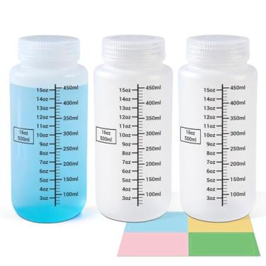 Imagem de UMETASS Frasco de reagente de boca larga de laboratório para laboratórios, salas de aula, garrafa de armazenamento para casa (translúcido, 500 ml))